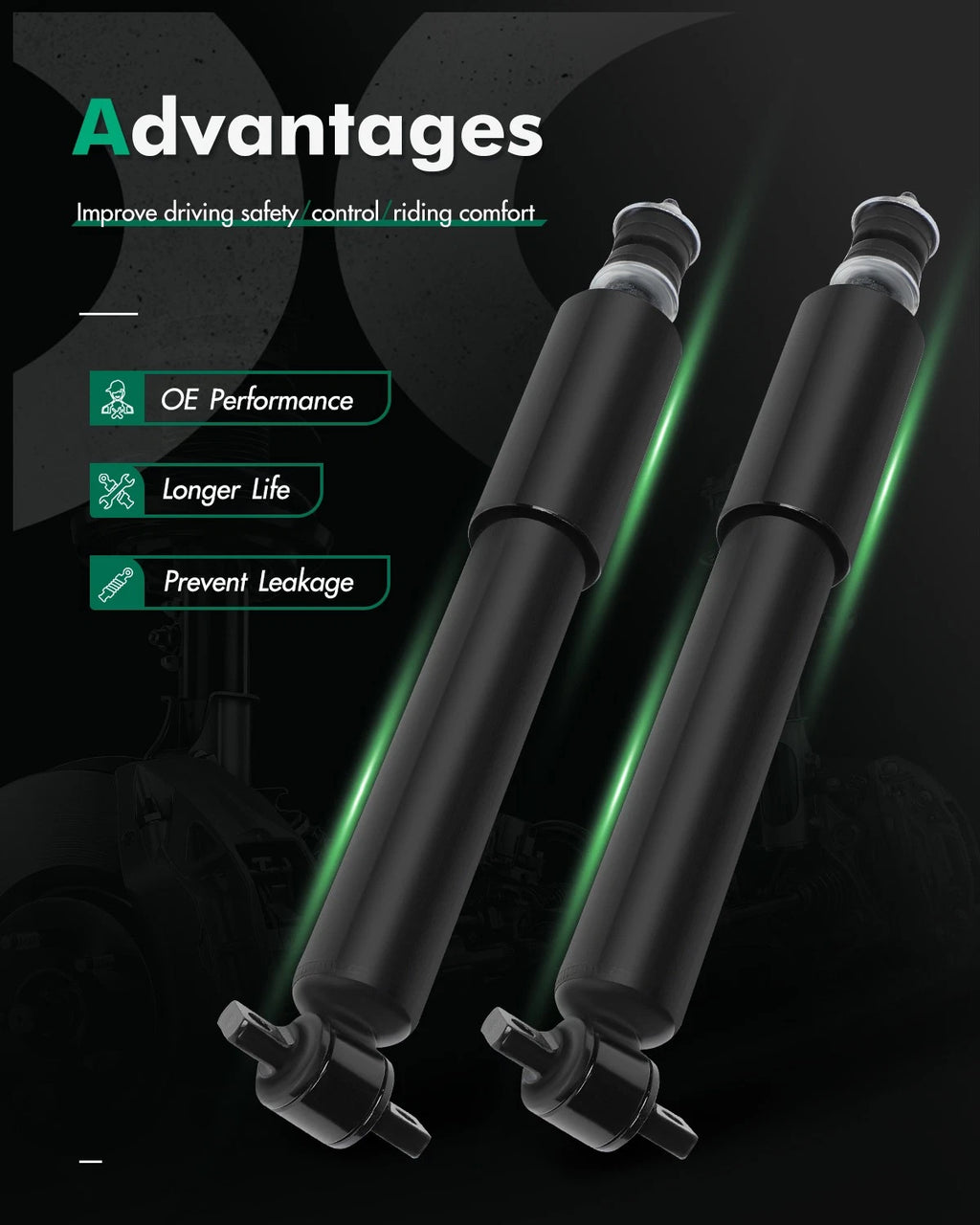 Set of 2 Front Shocks Struts for Chevrolet Silverado 1500 GMC Sierra 1500 (1999–2007)