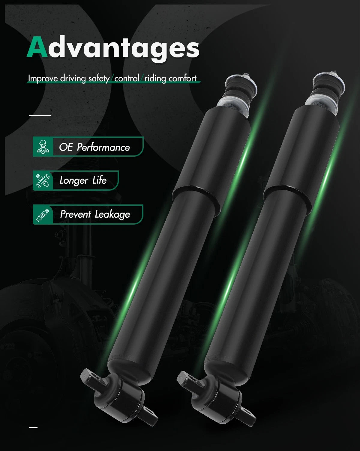 Set of 2 Front Shocks Struts for Chevrolet Silverado 1500 GMC Sierra 1500 (1999–2007)
