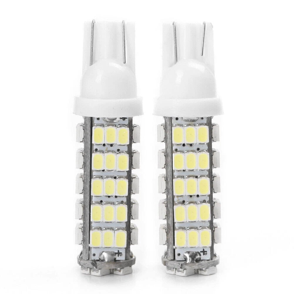 Set of 2 T10 1206 68 SMD LED White Bulbs W5W 194 168 for Cars 24V