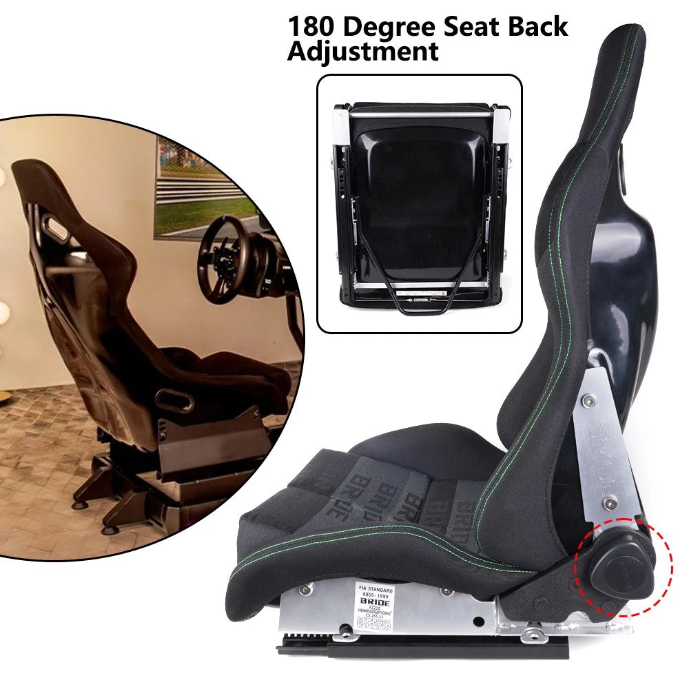 Bride Low Max Racing Seats with Fiberglass Backrest and Slider Universal