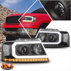 LED DRL Sequential Turn Signal Projector Headlights for F150 (2004–2008)