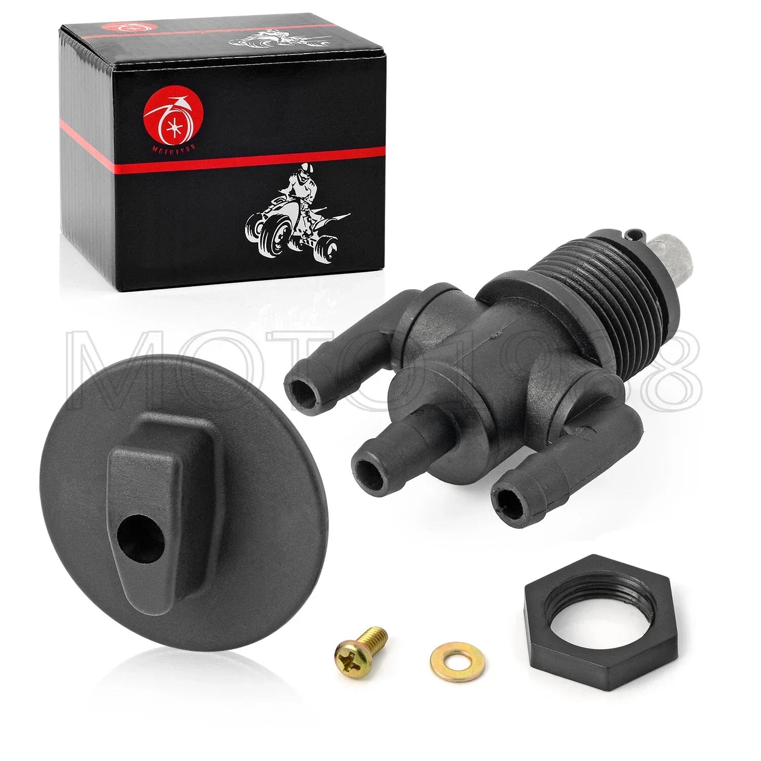 Fuel Tank Valve Petcock 3 Way & Nut for Polaris Scrambler 400 (1998–2002)