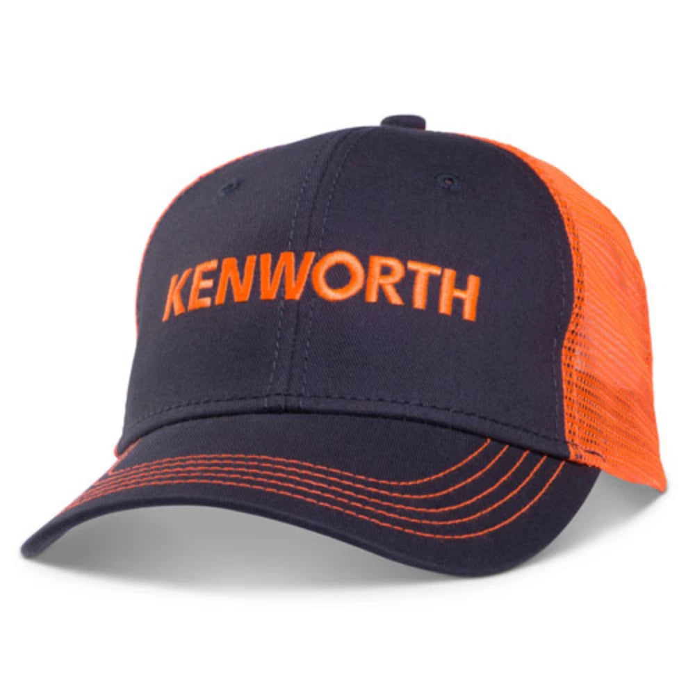 Safety Snapback Mesh Cap for Kenworth Trucks (Charcoal/Neon Orange)