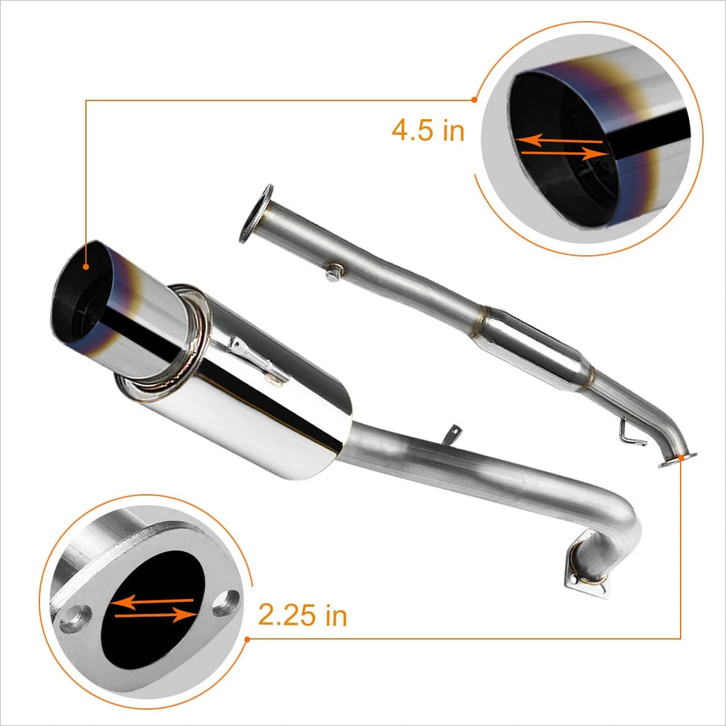 Catback Exhaust System for Mitsubishi Eclipse 4CYL (2000–2005) - 4.5" Burnt Tip