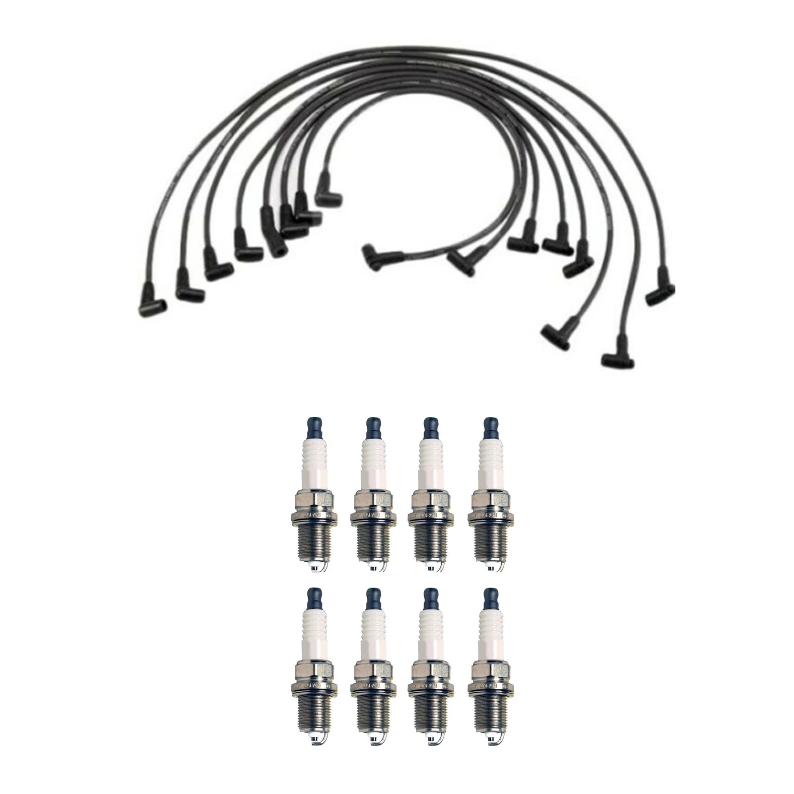 Denso 8mm Wire Set & 8 U-Groove Spark Plugs Kit for Corvette (1990–1991)
