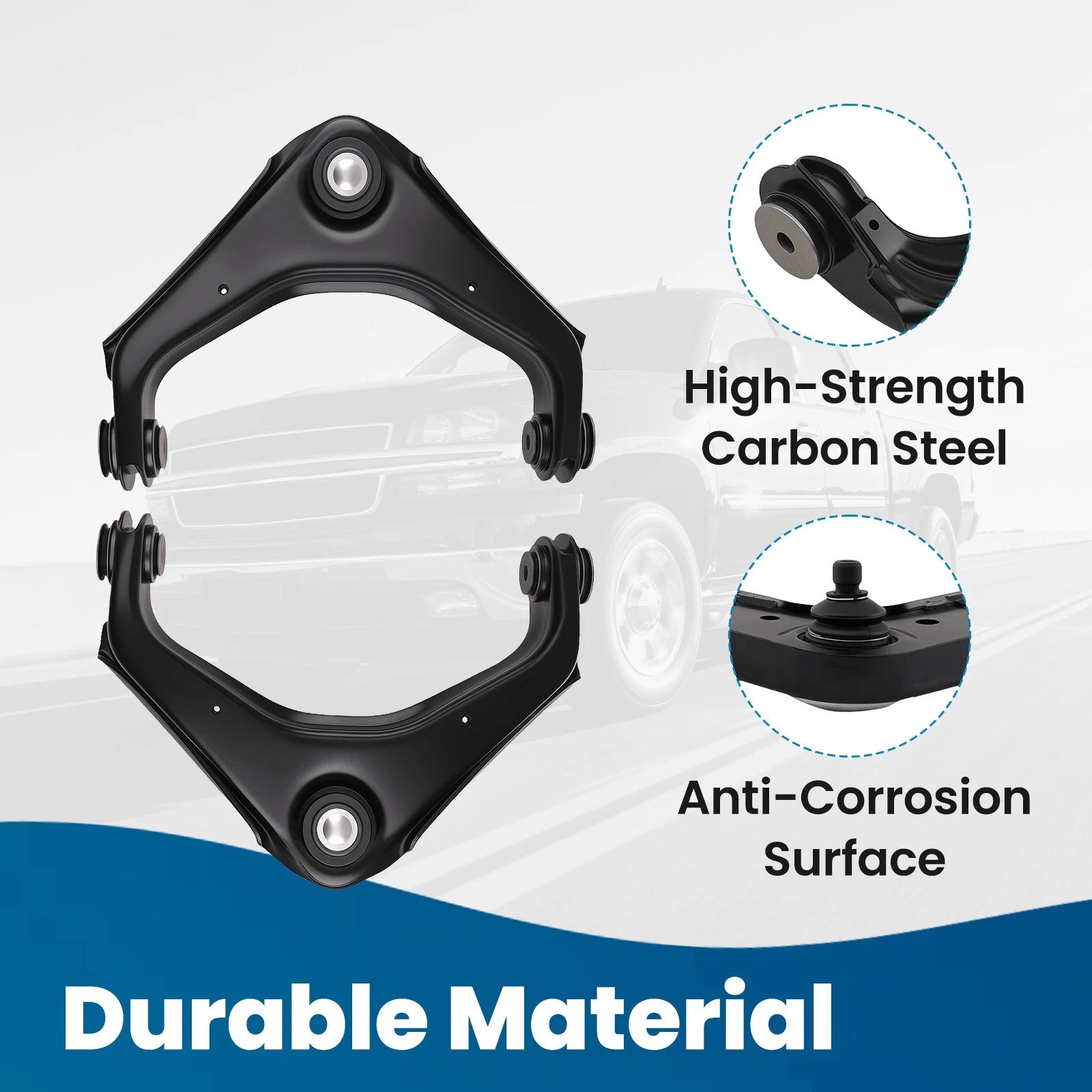 10x Front Upper Control Arms Kit for Chevy Silverado 1500 HD (2001–2006)