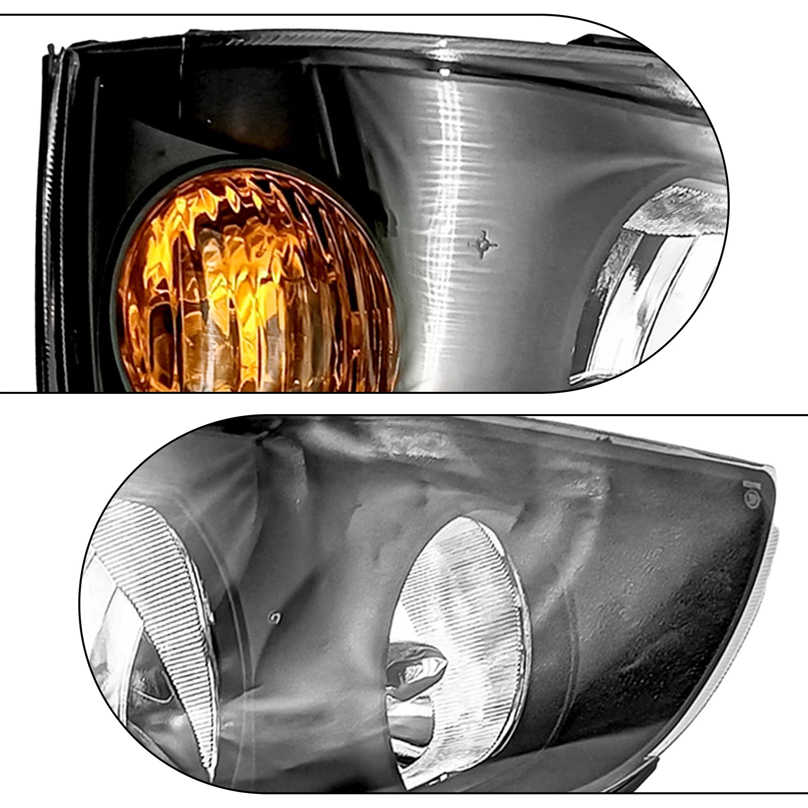 Set of 2 Black Headlights for Hyundai Elantra (2004-2006)