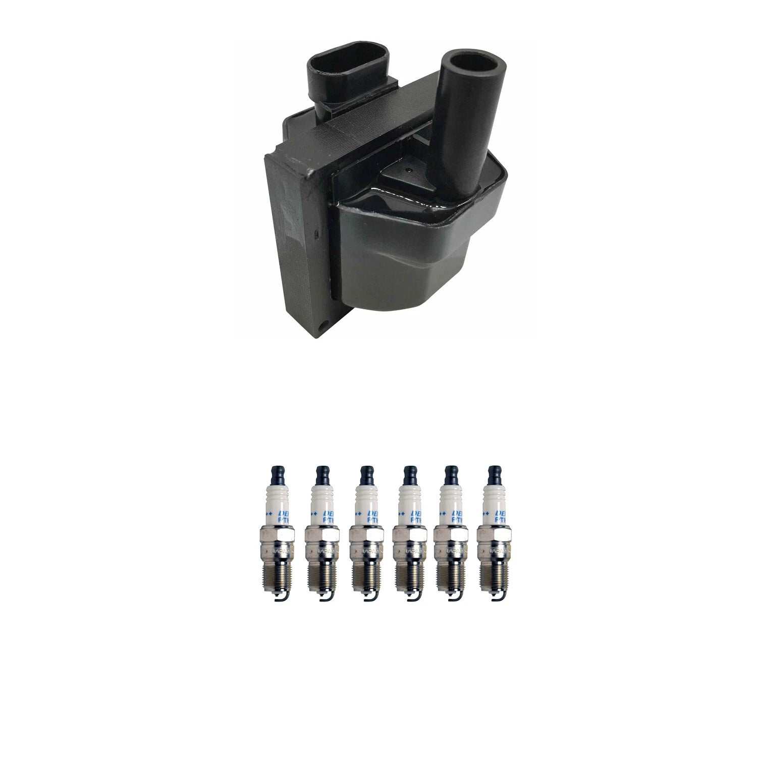 Set of 6 Hitachi Ignition Coils & Denso Spark Plugs for Blazer 4.3 V6 (1995–2005)