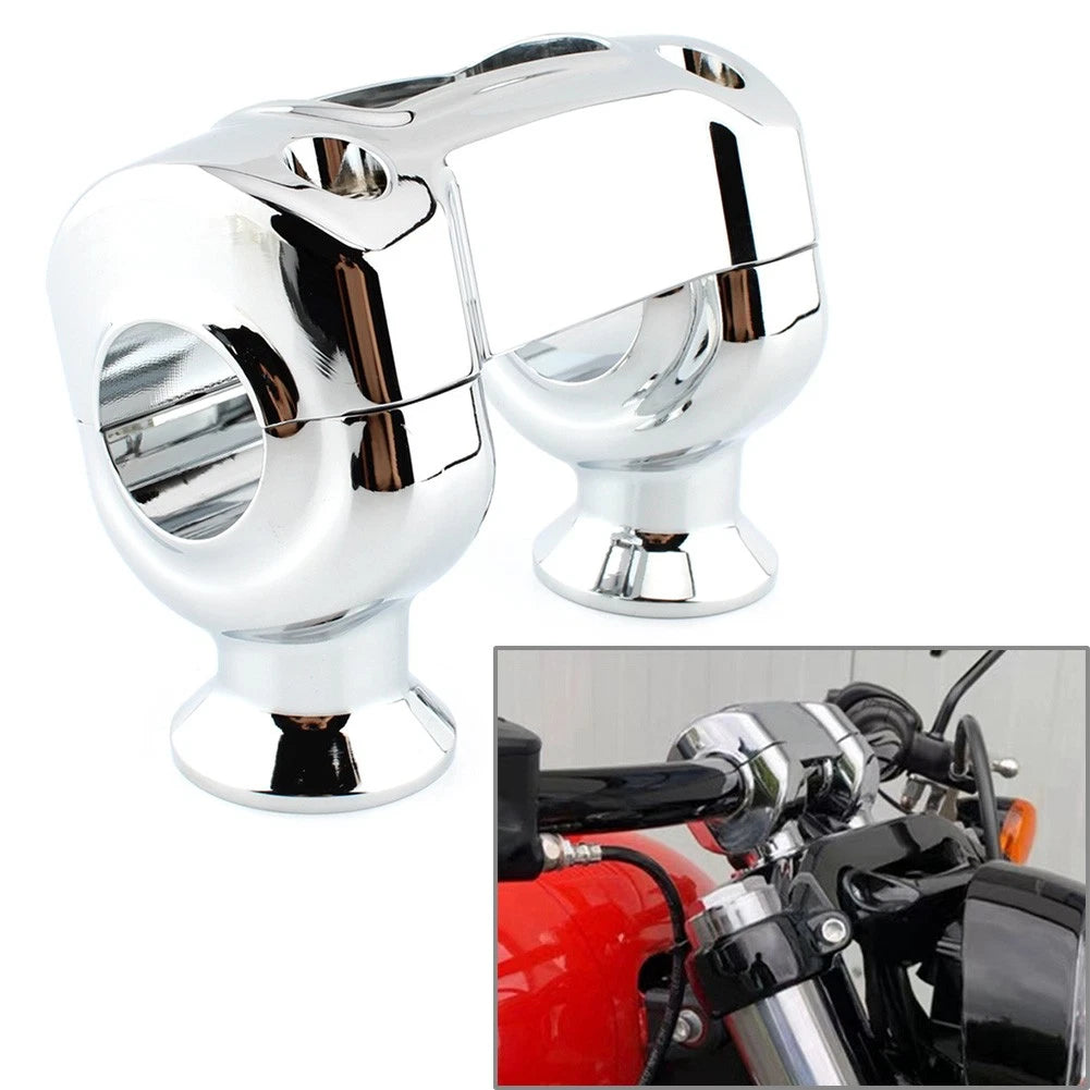 1 1/4" Handlebar Riser Top Clamp Kit for Harley Softail Street Bob (2018–2023) Chrome
