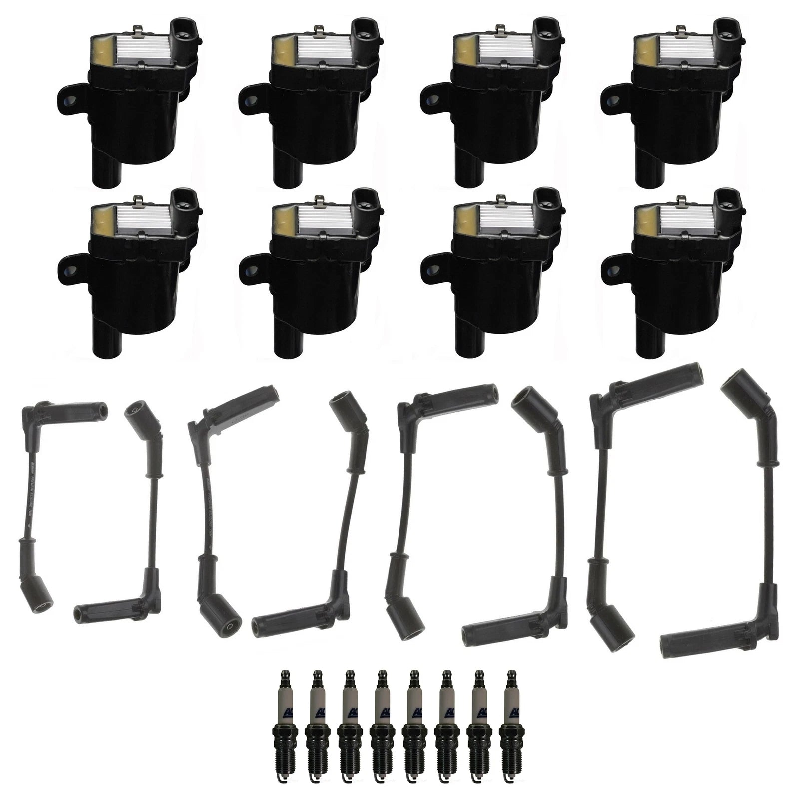 Set of 8 Ignition Wires & 8 Spark Plugs for Chevrolet GMC Isuzu V8