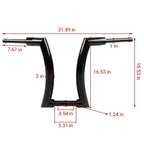 16" Black Rise Ape Hanger Handlebar for Harley Touring