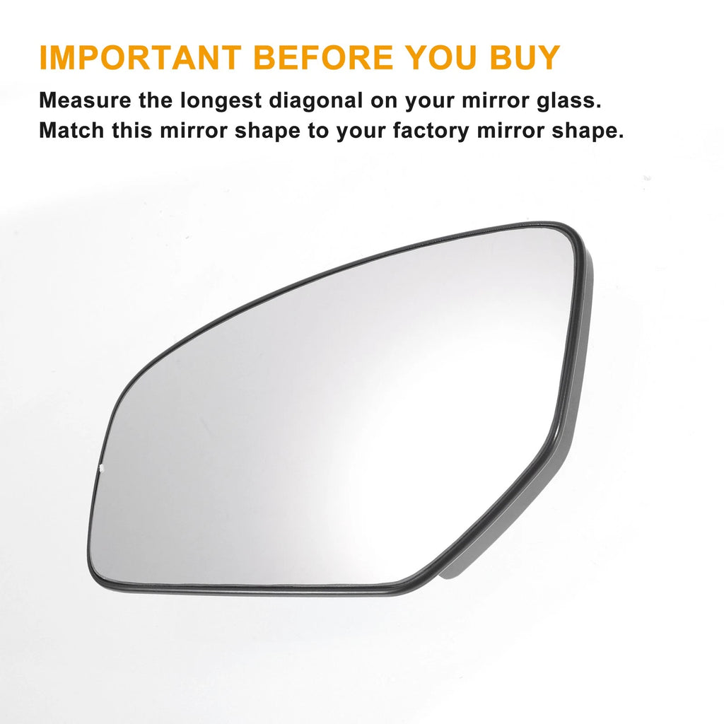 Left Side Heated White Mirror Glass for Honda Civic (2012–2017)