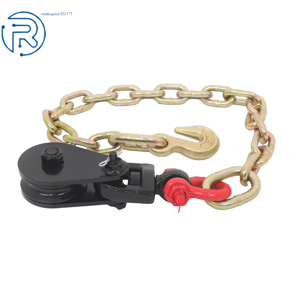 2 Tons Snatch Block with G70 Chain 3" Sheave for Towing Rope Winch