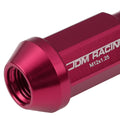 20 PCS Open End M12x1.25 50mm Tall Pink Universal JDM Rim Lug Nuts + Key