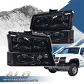 Smoked Corner Headlights and Signal Bumper Lamp for Chevy Silverado (2003–2007)