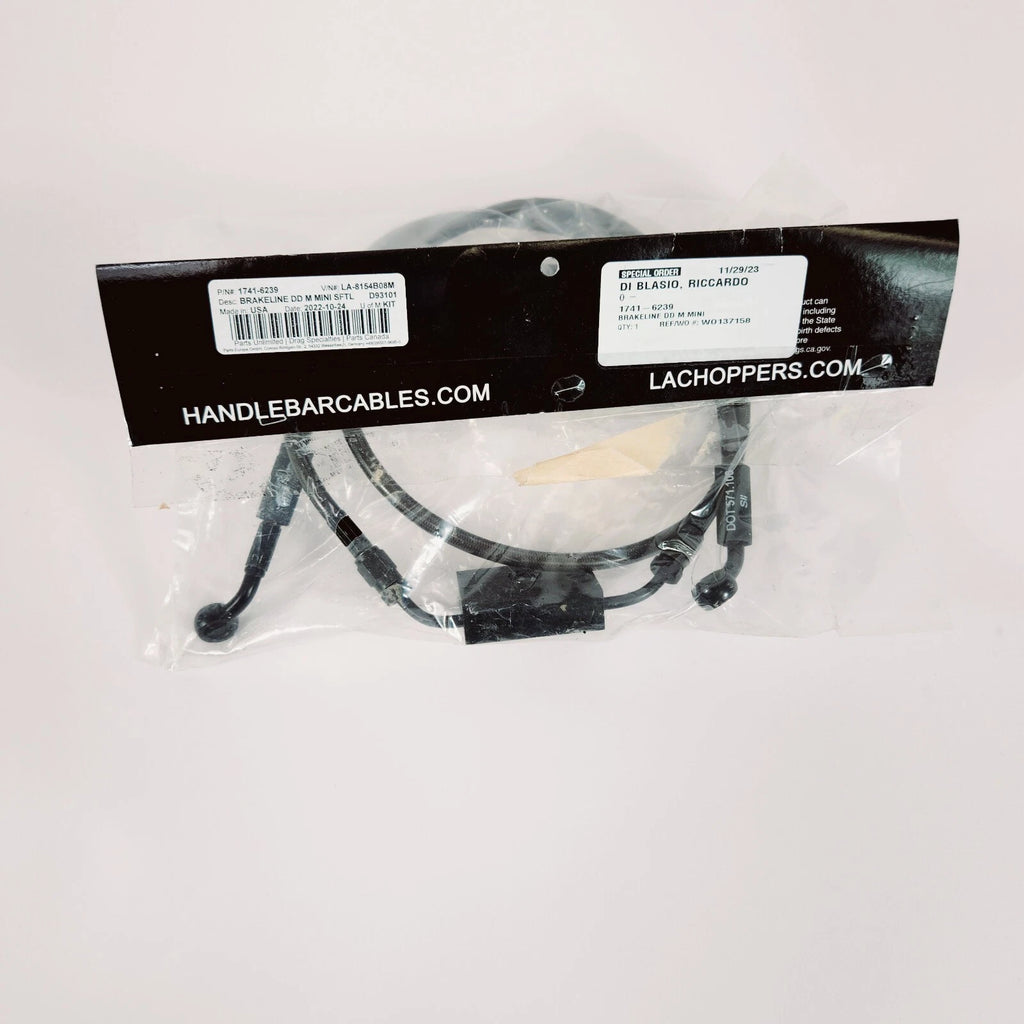 LA Choppers Midnight Brake Line for Softail Mini Ape (Fits 1741-6239)