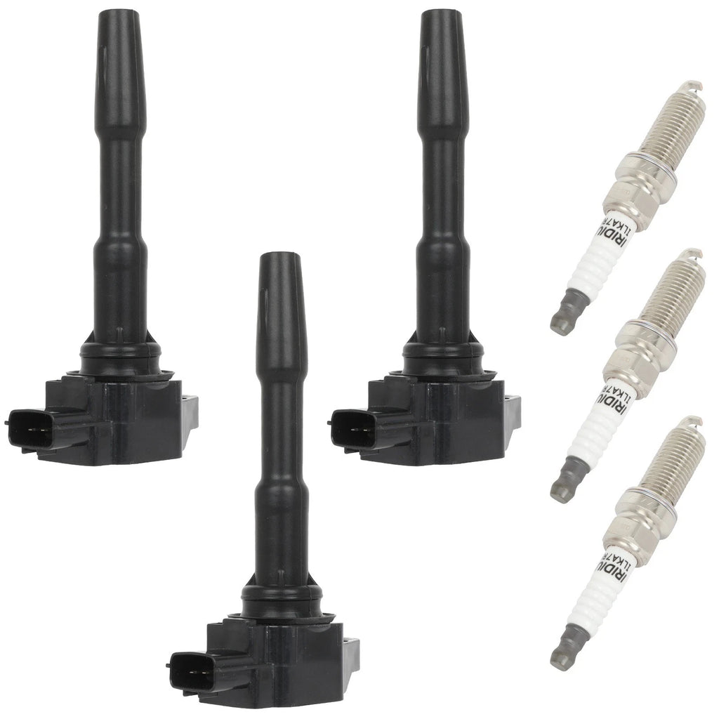 Set of 3 Ignition Coils & 3 Spark Plugs for Smart Fortwo 0.9L (2016–2017)