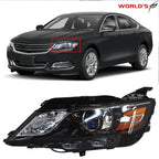 Headlight Halogen for Chevrolet Impala (2015–2020) Black Housing Driver Side