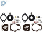 2 Carburetor Rebuild Kits with Float for Johnson Evinrude 50-60 HP