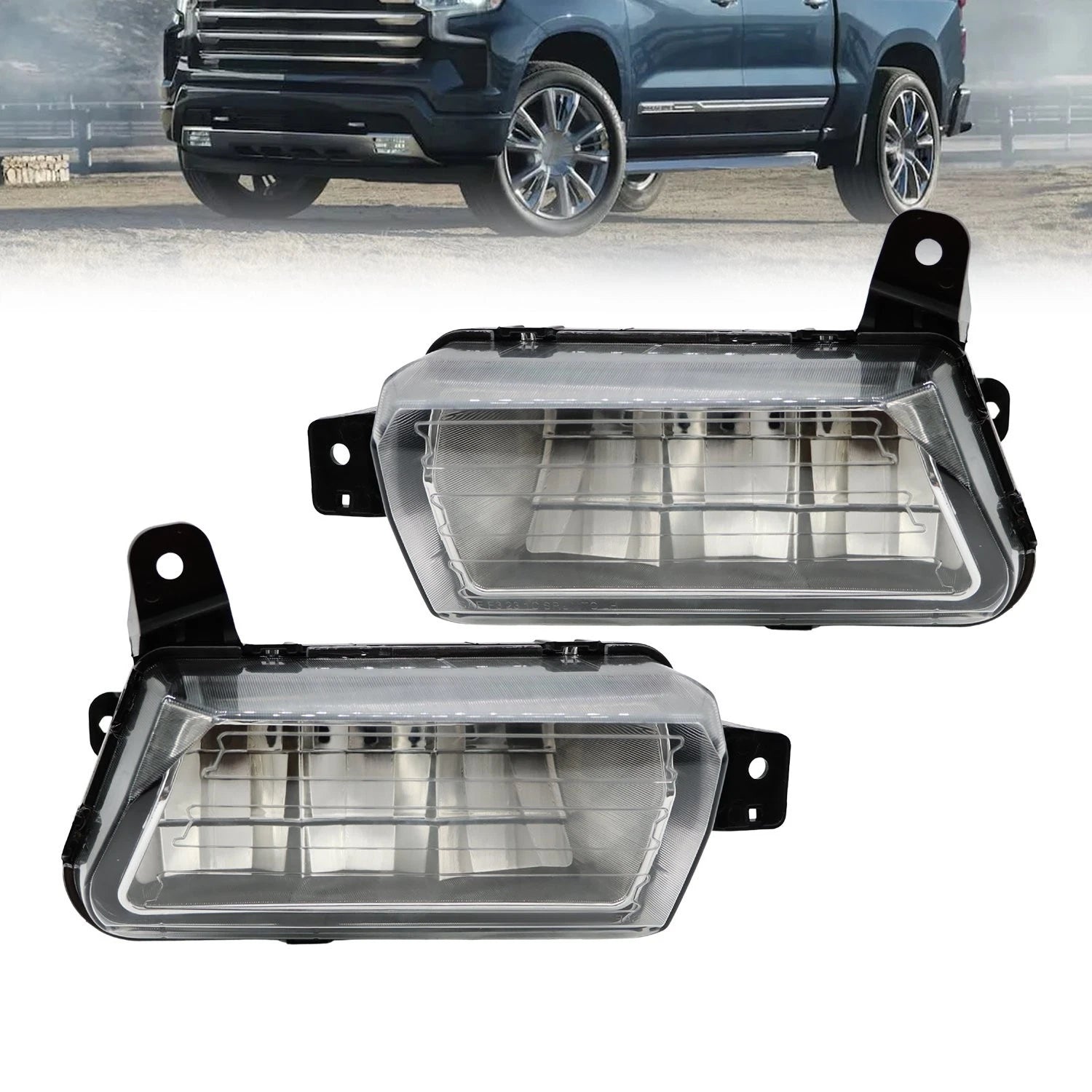 Pair LED Fog Light Lamps for Chevrolet Silverado 1500 (2022–2024)