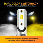 2X LED Fog Light Bulbs for H8 H11 H16 (Switchback Dual Color)