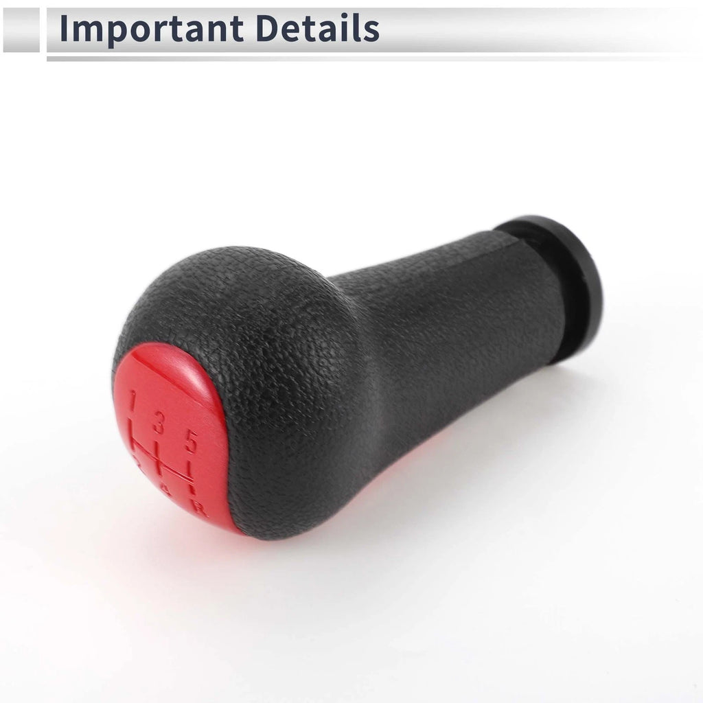 5 Speed Shift Knob for Chevrolet Spark (2013–2022) Red Black Plastic