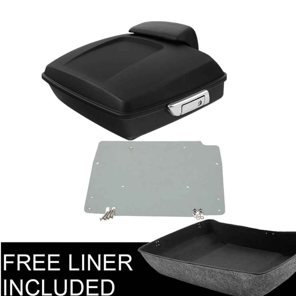 Matte Chopped Trunk Backrest Pad Base Plate for Harley Road Glide (2014–2026)