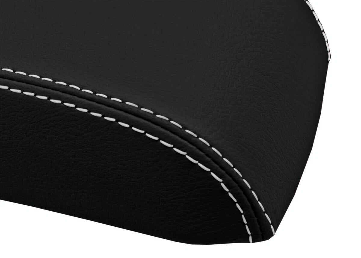 Leather Console Lid Armrest Cover for Dodge Journey (2009–2010) White Stitch