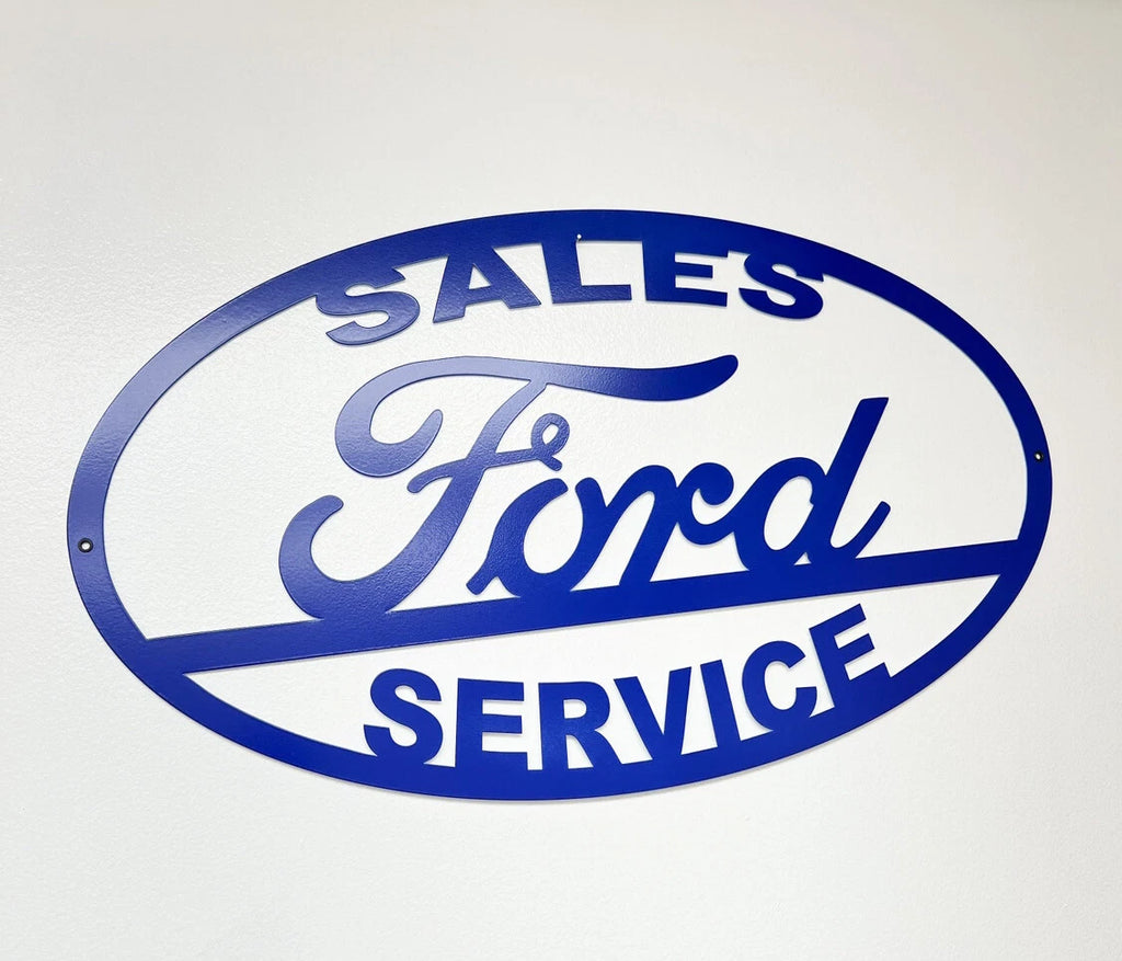 Metal Sign for Ford Sales and Service Display (24 in x 14 in) (Universal)