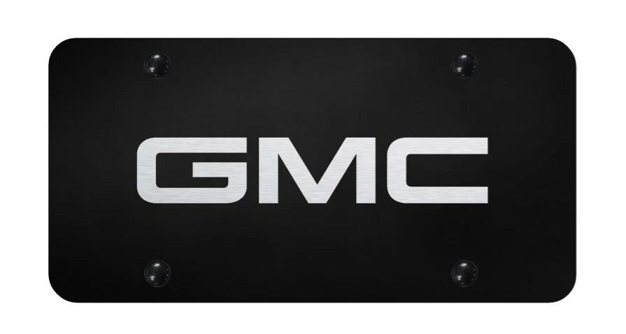 Black Stainless Steel Laser Etched GMC Logo License Plate for GMC (2000–2023)