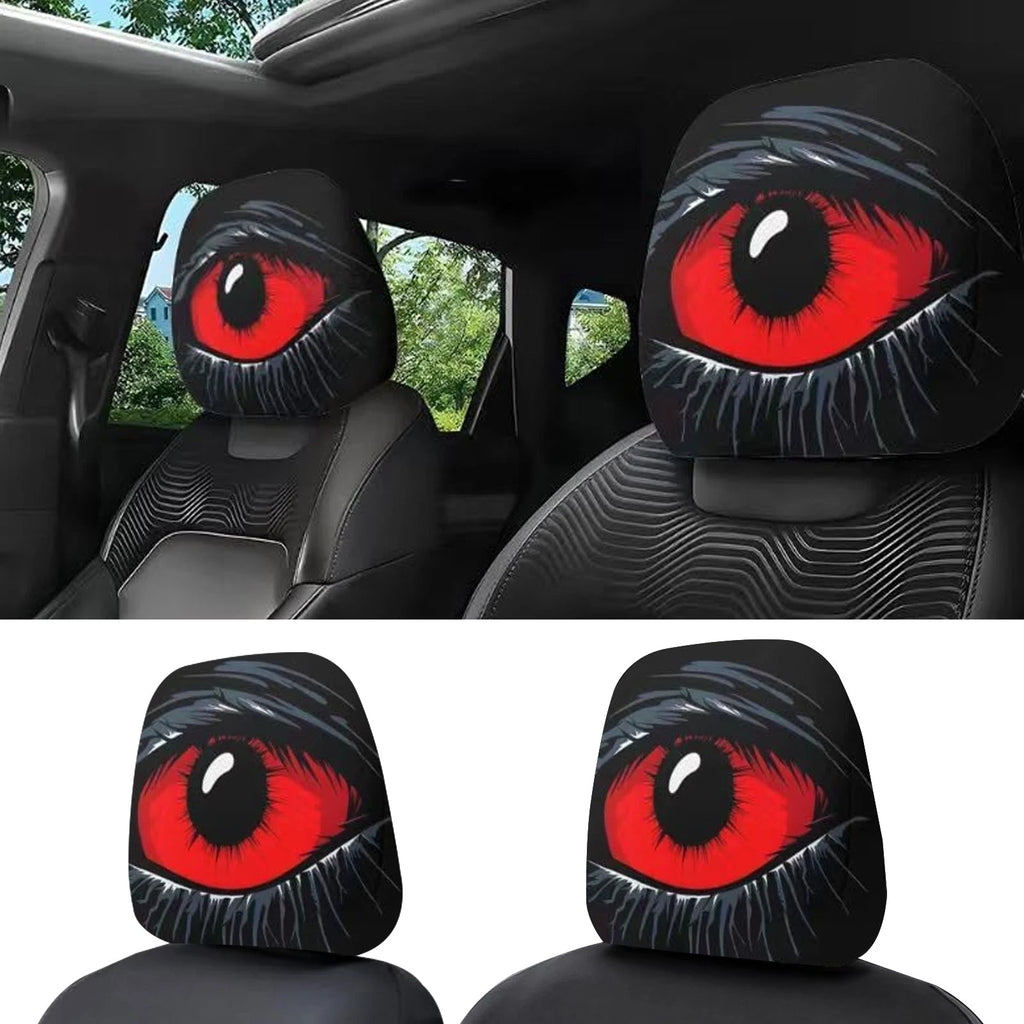 Halloween Scary Red Big Eye Head Rest Cover for Universal Front Seat (—)