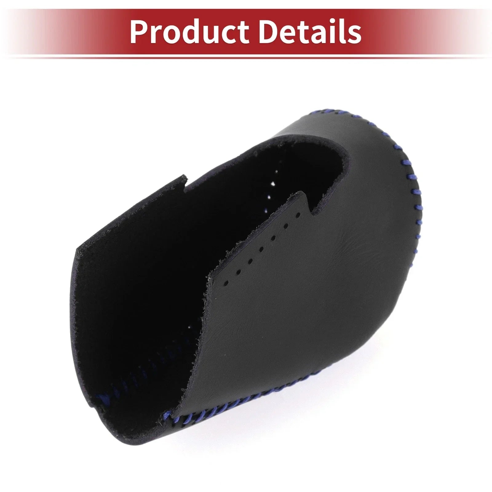 Car Gear Shift Knob Cover for Honda HR-V 2023-2024 Black Blue Faux Leather