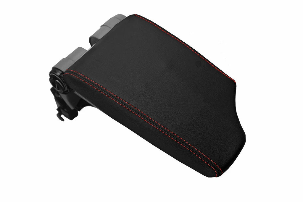 Leather Console Lid Armrest Cover for BMW E81 E82 E87 (2004–2013) Red Stitch