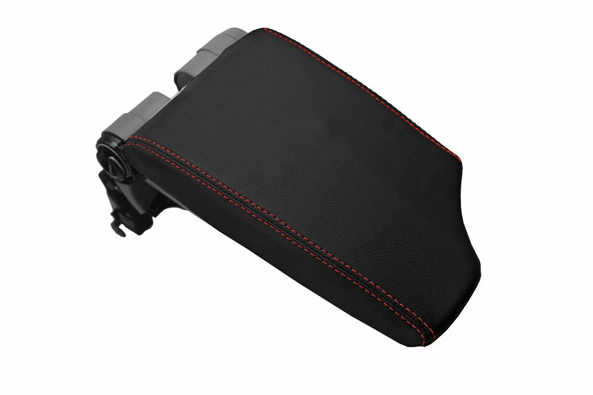 Leather Console Lid Armrest Cover for BMW E81 E82 E87 (2004–2013) Red Stitch