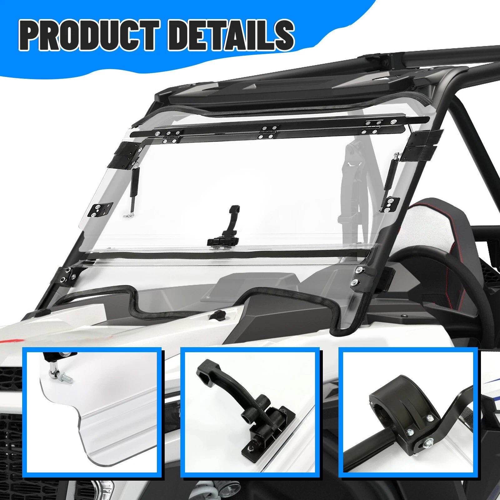 Scratch Resistant Flip Windshield for Polaris RZR XP Turbo S (2019–Present)