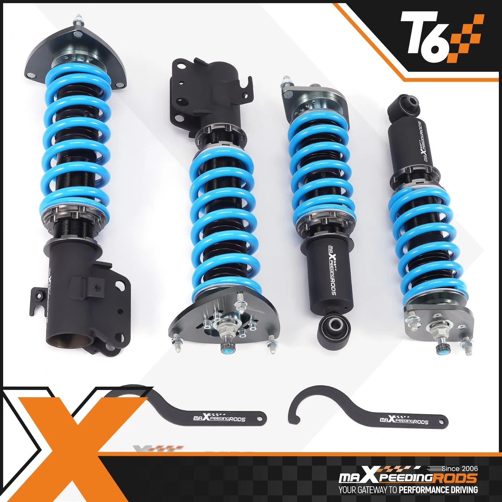 T6 Coilovers Lowering Kit for Subaru Impreza WRX STI (2008–2014)