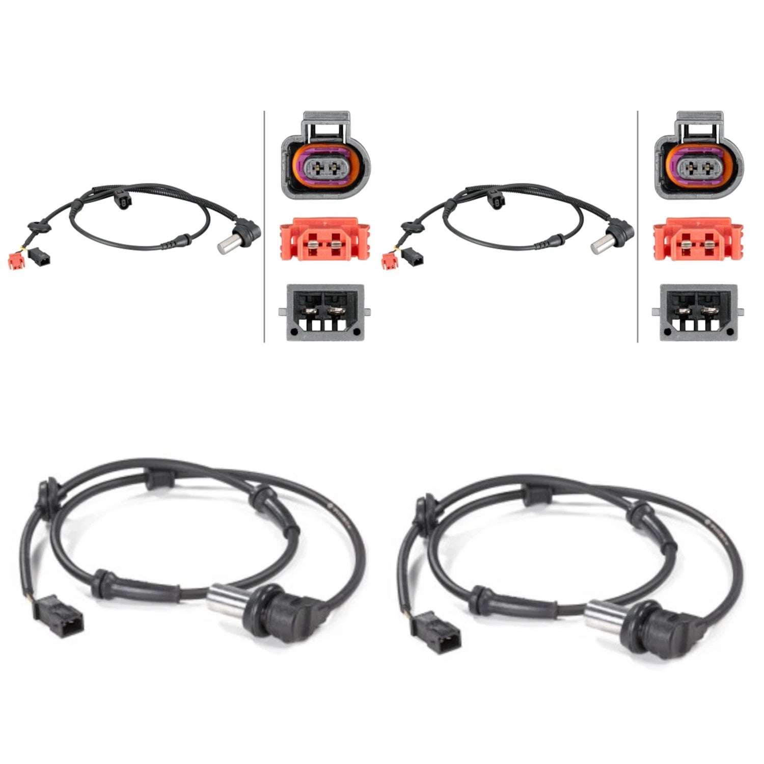 Hella ABS Sensor Kit for Audi A4 Base (2001) - Front & Rear with Wire Harness