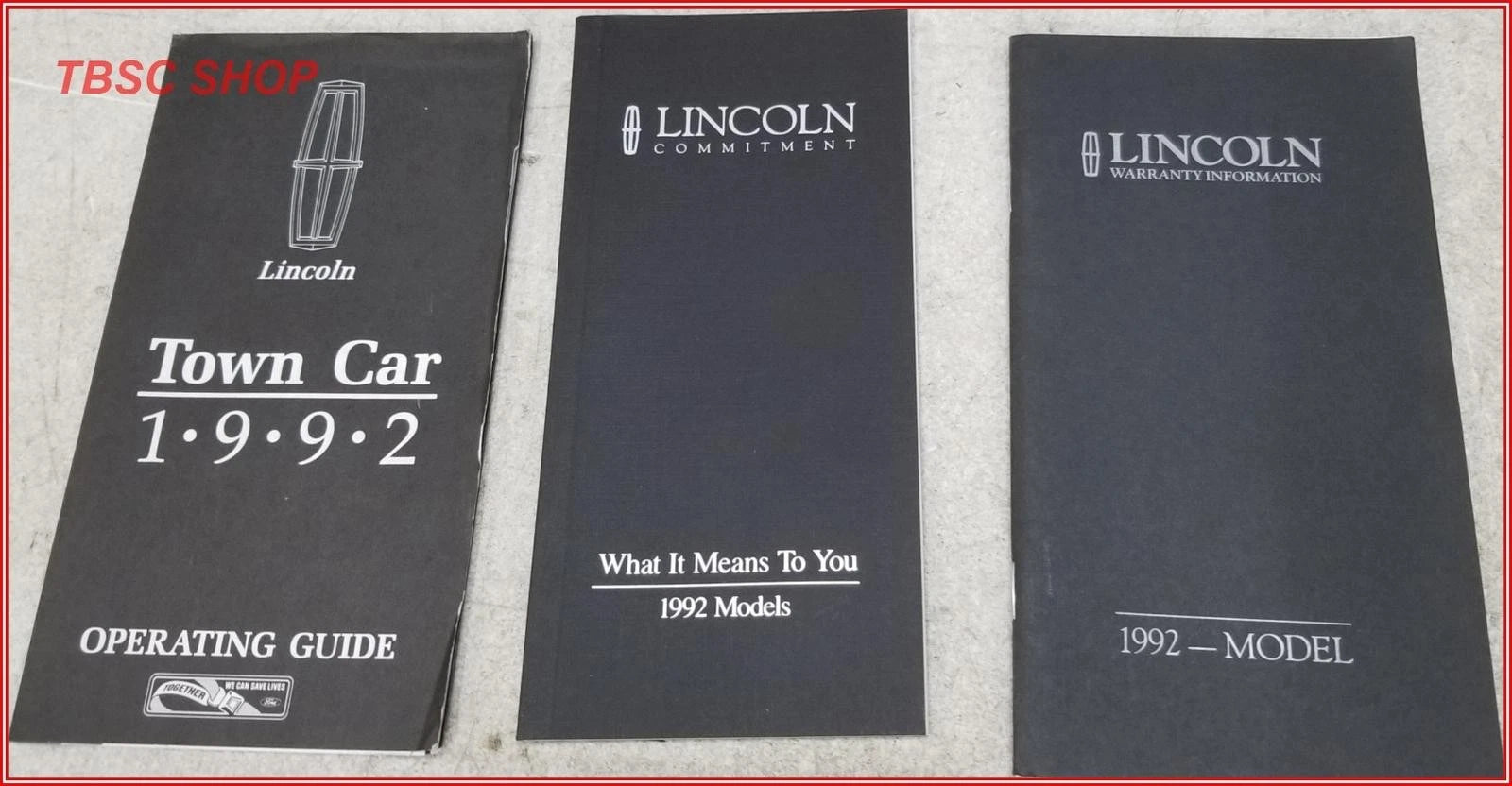 Owners Manual for Lincoln Town Car (1992)