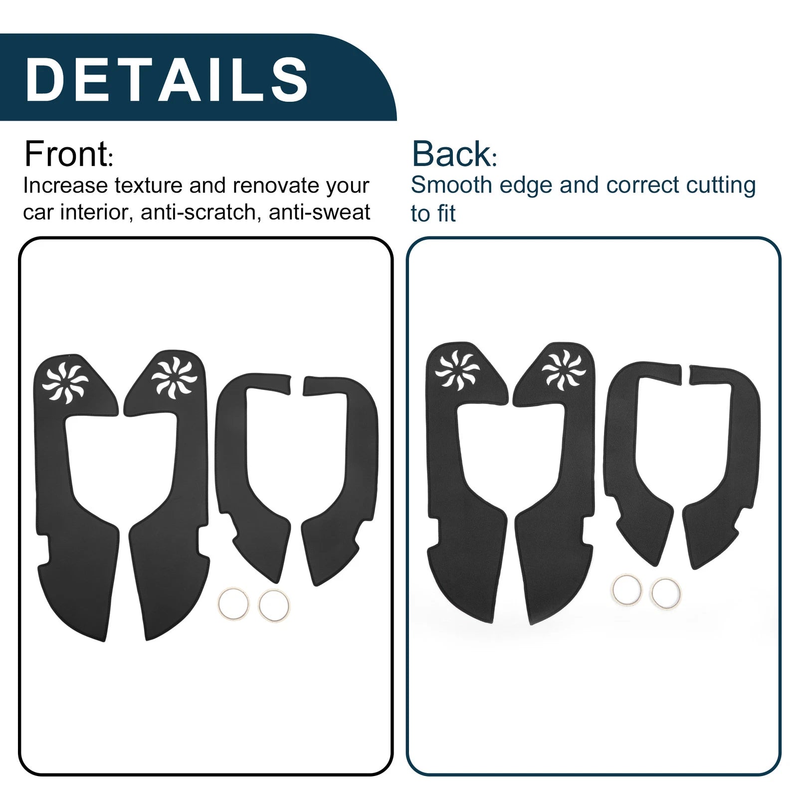 Set of 1 Car Door Anti Kick Pad Protector for Lexus ES (2013–2021) Black