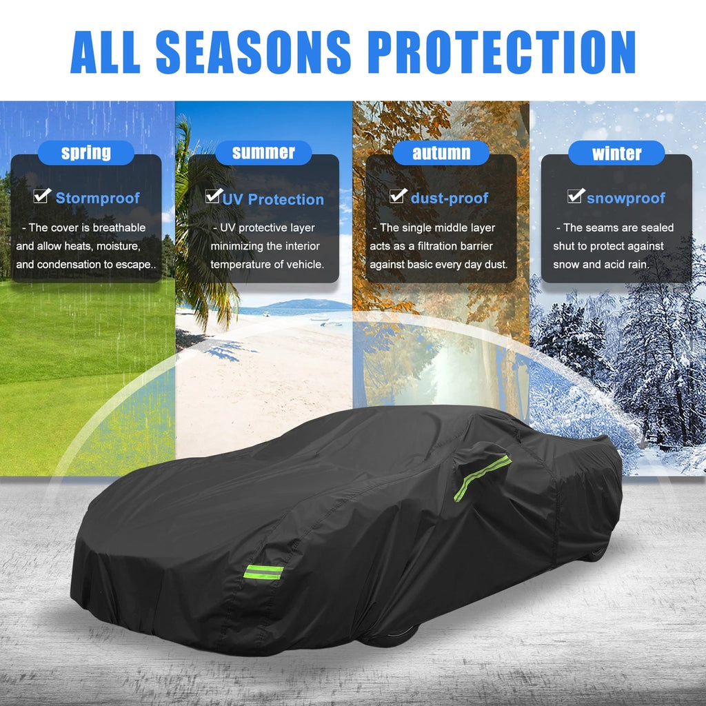 Waterproof Car Cover for Chevrolet Corvette C8 (2020–2022) with Zipper Black