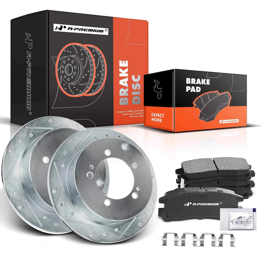 Drilled Brake Rotor & Pad Set for Chrysler Sebring Dodge Avenger 