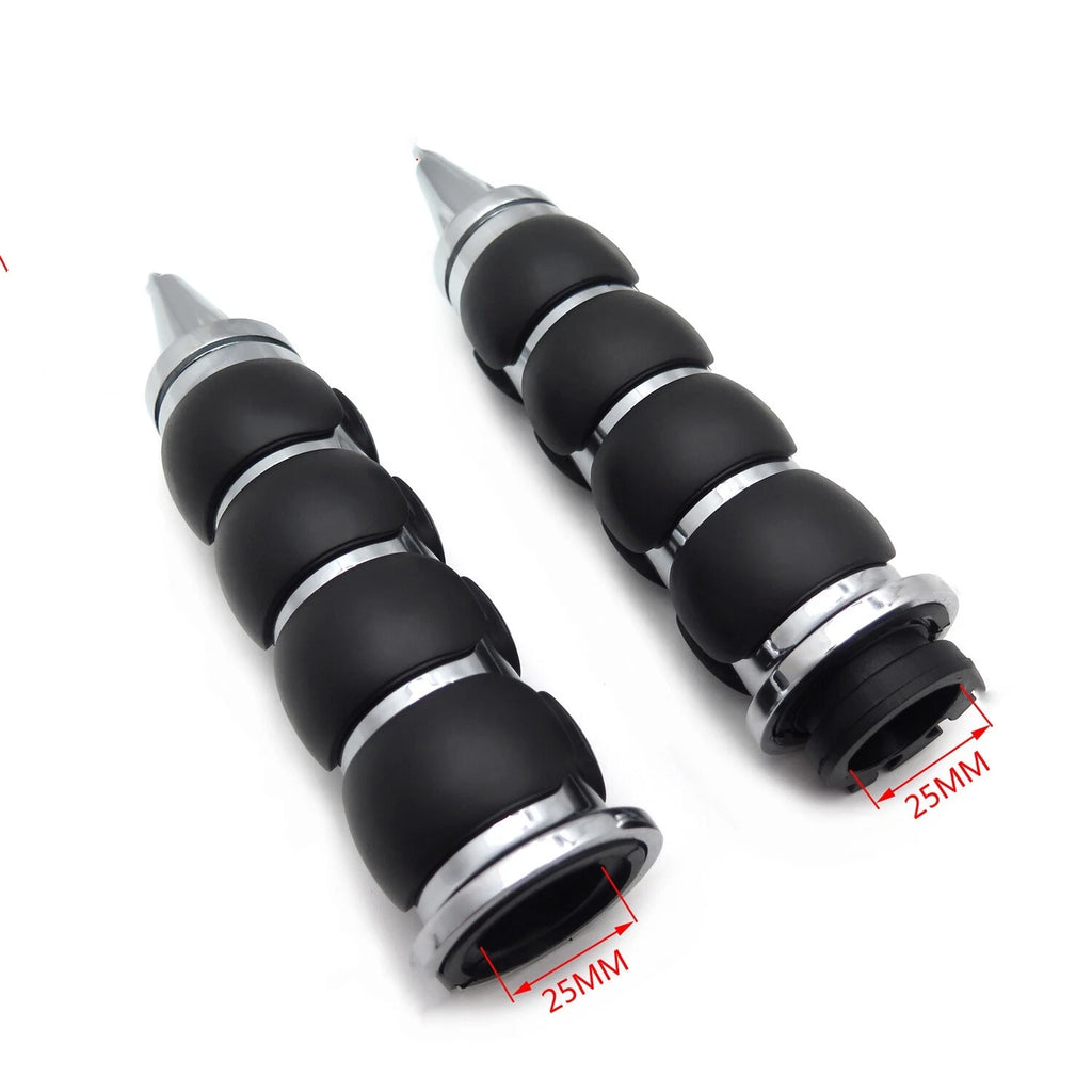 1" Rubber Handlebar Grip for Harley Touring Chopper Bobber Sportster Chrome