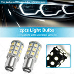 2X 12V BA15D LED White 27 SMD 5050 for Caravan Car Auto Indicator