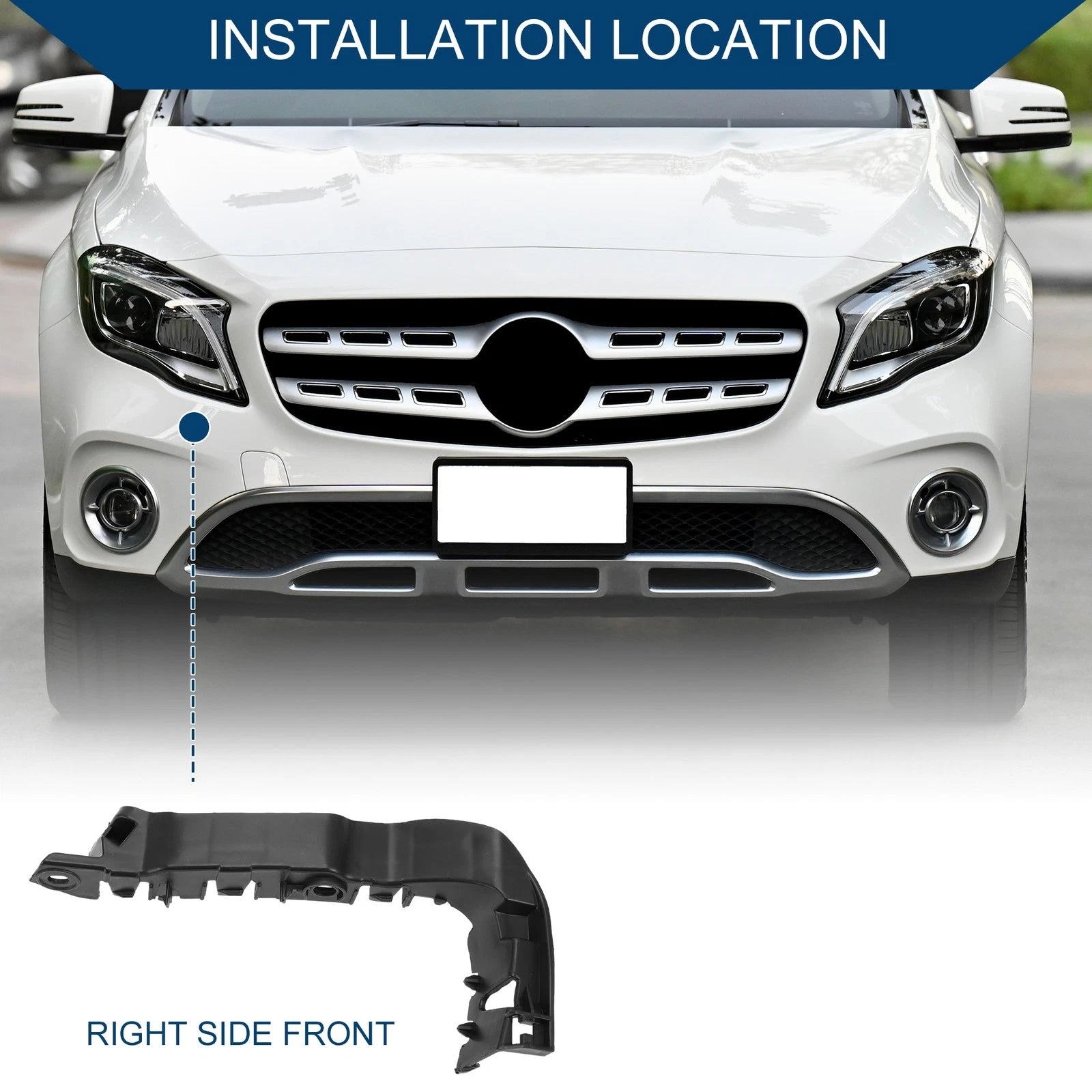 1pc Right Front Bumper Support Bracket No. 8V5807184 for Audi A3 (2015–2019)