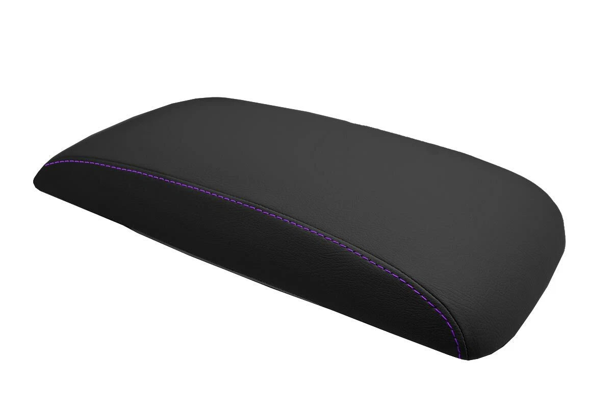 Leather Console Lid Armrest Cover for Honda Element (2007–2011) Purple Stitch