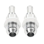 8AN Male Flare Bulkhead to 3/8" Hose Barb Fuel Tank Fittings (Universal) 2 Pcs