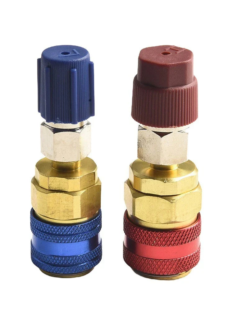 2x Replace Car A/C Air Condition Low/High R134 Quick Coupler Extension Adapters