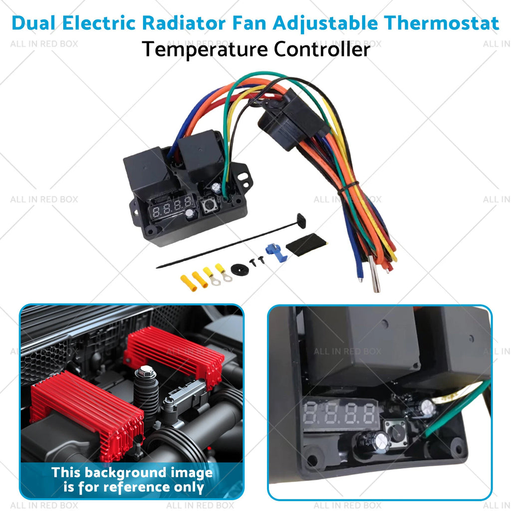 Dual Electric Radiator Fan Thermostat Controller for 12V (185-205F)