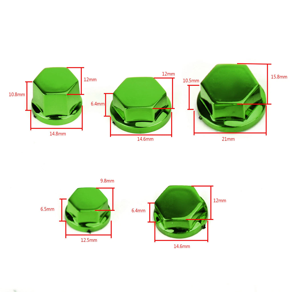 30pcs Green Plastic Hexagon Socket Screw Covers for Motorcycle