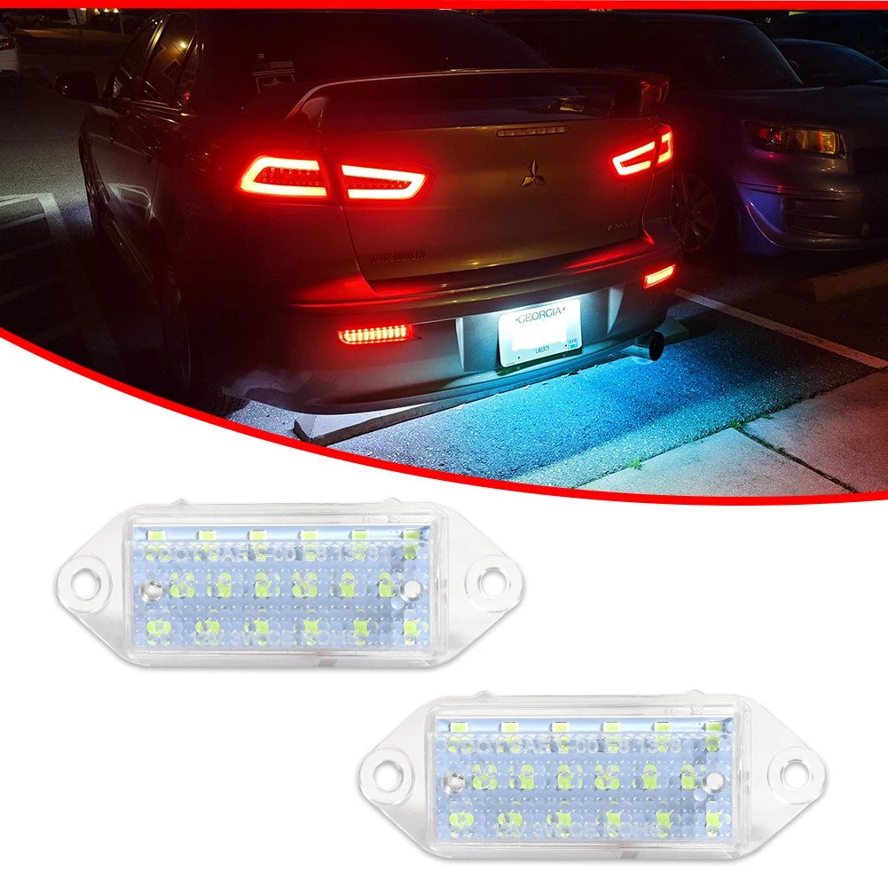 Clear Ice Blue LED License Plate Light for Mitsubishi Lancer Evolution (2003–2017)